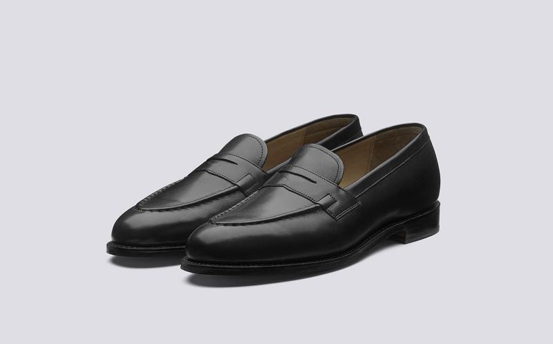 Grenson Lloyd Mens Loafers - Black Leather Sole TO5897